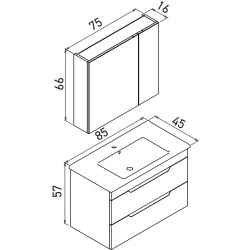 Orka Lena 85 Cm Mat Beyaz Banyo Dolabı Takımı - 5008809 Hemen Al