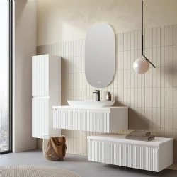 Orka Lentia 100 Cm Mat Beyaz Banyo Dolabı Takımı Hemen Al