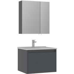 Orka Likya 65 Cm Mat Antrasit Banyo Dolabı Takımı