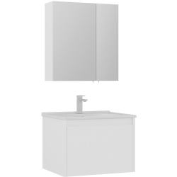 Orka Likya 65 Cm Mat Beyaz Banyo Dolabı Takımı