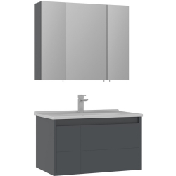 Orka Likya 80 Cm Mat Antrasit Banyo Dolabı Takımı