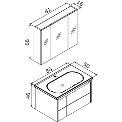 Orka Likya 80 Cm Mat Beyaz Banyo Dolabı Takımı Hemen Al