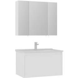 Orka Likya 80 Cm Mat Beyaz Banyo Dolabı Takımı