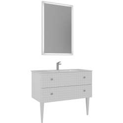 Orka Lipari 100 Cm Mat Beyaz Banyo Dolabı Takımı (Krom Kulp) - 5007345