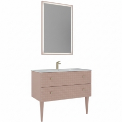 Orka Lipari 100 Cm Mat Pudra Banyo Dolabı Takımı (Altın Kulp) - 5008583