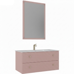 Orka Lipari 100 Cm Mat Pudra Banyo Dolabı Takımı (Altın Kulp) - 5008585