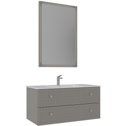 Orka Lipari 100 Cm Mat Vizon Banyo Dolabı Takımı (Krom Kulp) - 5007321