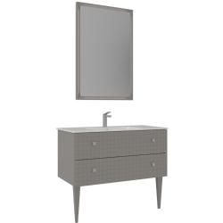 Orka Lipari 100 Cm Mat Vizon Banyo Dolabı Takımı (Krom Kulp) - 5007346