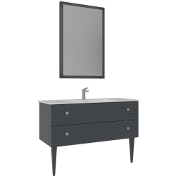 Orka Lipari 120 Cm Mat Antrasit Banyo Dolabı Takımı (Krom Kulp) - 5007353