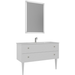 Orka Lipari 120 Cm Mat Beyaz Banyo Dolabı Takımı (Krom Kulp) - 5007351