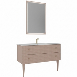 Orka Lipari 120 Cm Mat Pudra Banyo Dolabı Takımı (Altın Kulp) - 5008591