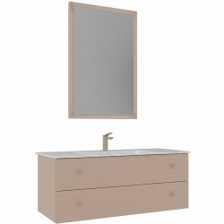 Orka Lipari 120 Cm Mat Pudra Banyo Dolabı Takımı (Altın Kulp) - 5008593