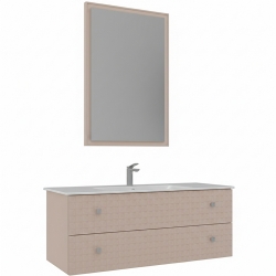 Orka Lipari 120 Cm Mat Pudra Banyo Dolabı Takımı (Krom Kulp) - 5008594