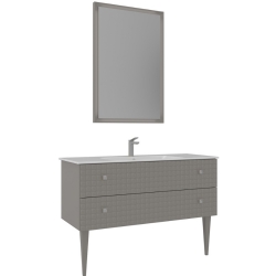 Orka Lipari 120 Cm Mat Vizon Banyo Dolabı Takımı (Krom Kulp) - 5007352