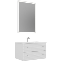 Orka Lipari 80 Cm Mat Beyaz Banyo Dolabı Takımı (Krom Kulp) - 5008984