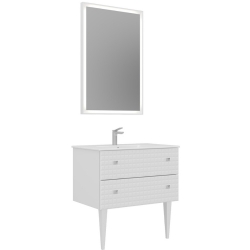 Orka Lipari 80 Cm Mat Beyaz Banyo Dolabı Takımı (Krom Kulp) - 5008996