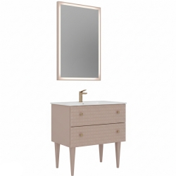 Orka Lipari 80 Cm Mat Pudra Banyo Dolabı Takımı (Altın Kulp) - 5009003