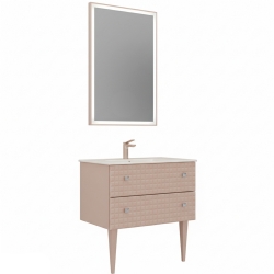 Orka Lipari 80 Cm Mat Pudra Banyo Dolabı Takımı (Krom Kulp) - 5009004