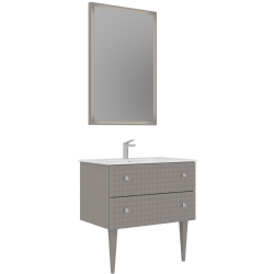 Orka Lipari 80 Cm Mat Vizon Banyo Dolabı Takımı (Krom Kulp) - 5008997