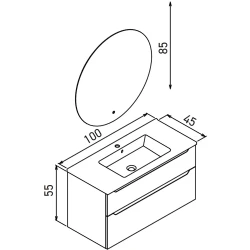 Orka Messina 100 Cm Mat Beyaz Banyo Dolabı Takımı - 5006661 Hemen Al