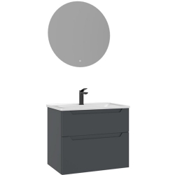 Orka Messina 65 Cm Mat Antrasit Banyo Dolabı Takımı - 5006656