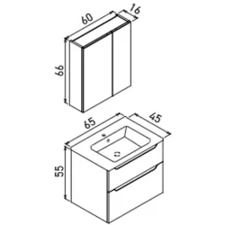 Orka Messina 65 Cm Mat Kaşmir Banyo Dolabı Takımı - 5007135 Hemen Al