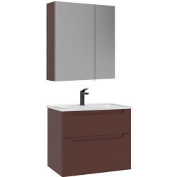 Orka Messina 65 Cm Mat Kırmızı Banyo Dolabı Takımı - 5007136