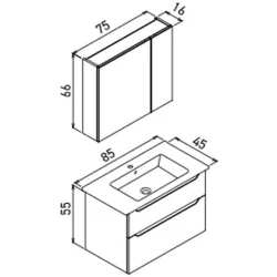 Orka Messina 85 Cm Mat Beyaz Banyo Dolabı Takımı - 5007139 Hemen Al