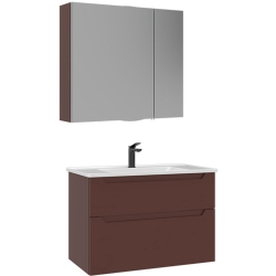 Orka Messina 85 Cm Mat Kırmızı Banyo Dolabı Takımı - 5007141