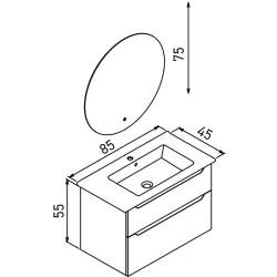 Orka Messina 85 Cm Meşe Banyo Dolabı Takımı - 5006659 Hemen Al