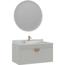 Orka Molino 100 Cm Kaşmir Banyo Dolabı Takımı (Altın Kulp) Hemen Al