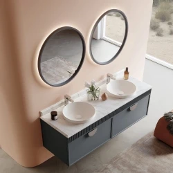 Orka Molino 160 Cm Antrasit Banyo Dolabı Takımı (Krom Kulp) Hemen Al