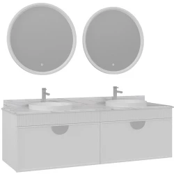 Orka Molino 160 Cm Beyaz Banyo Dolabı Takımı (Krom Kulp) Hemen Al