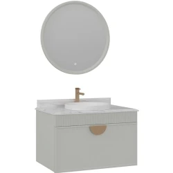Orka Molino 80 Cm Kaşmir Banyo Dolabı Takımı (Altın Kulp) Hemen Al
