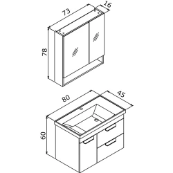 Orka Nova 80 Cm Morgana Kiraz Banyo Dolabı Takımı Hemen Al