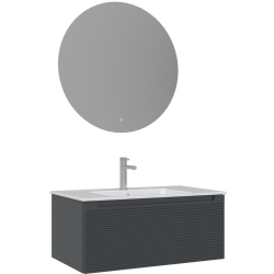 Orka Olbia 80 Cm Mat Antrasit Banyo Dolabı Takımı