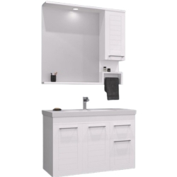 Orka Perge 100 Cm Beyaz Banyo Dolabı Takımı