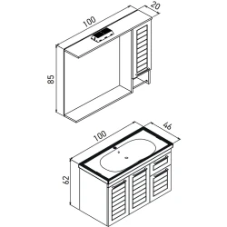 Orka Perge 100 Cm Beyaz Banyo Dolabı Takımı Hemen Al