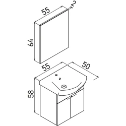 Orka Purus 55 Cm Budva Banyo Dolabı Takımı - 5008314 Hemen Al