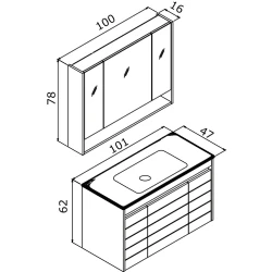 Orka Ricato 100 Cm Morgana Kiraz Banyo Dolabı Takımı Hemen Al