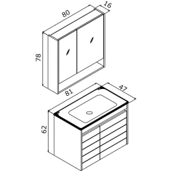 Orka Ricato 80 Cm Morgana Kiraz Banyo Dolabı Takımı Hemen Al