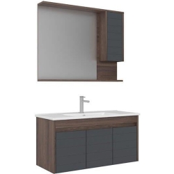 Orka Serra 100 Cm Antrasit-Navaro Banyo Dolabı Takımı