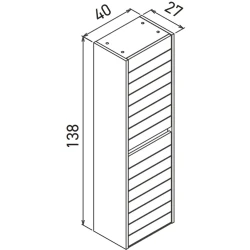 Orka Serra 40 Cm Beyaz-Navaro Boy Dolabı Hemen Al