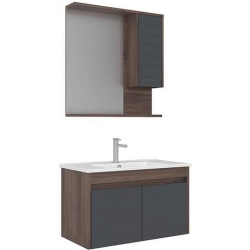 Orka Serra 85 Cm Antrasit-Navaro Banyo Dolabı Takımı