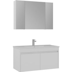 Orka Side 100 Cm Kapaklı Beyaz Banyo Dolabı Takımı
