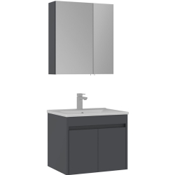 Orka Side 65 Cm Kapaklı Antrasit Banyo Dolabı Takımı