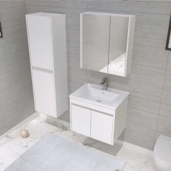 Orka Side 65 Cm Kapaklı Beyaz Banyo Dolabı Takımı Hemen Al