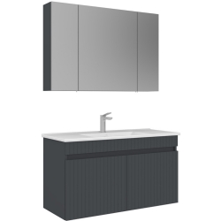 Orka Tivoli 100 Cm Mat Antrasit Banyo Dolabı Takımı