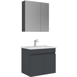 Orka Tivoli 65 Cm Mat Antrasit Banyo Dolabı Takımı