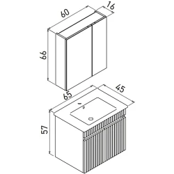 Orka Tivoli 65 Cm Mat Antrasit Banyo Dolabı Takımı Hemen Al